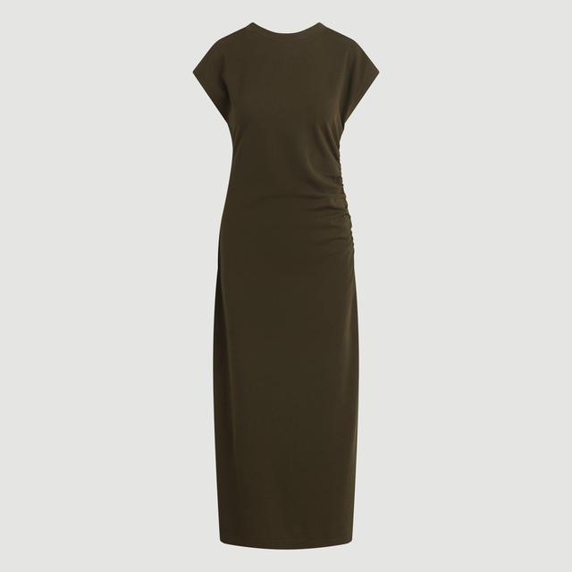 Vela Contrast-Stitch Ruched-Waist Dress (Petite) Product Image