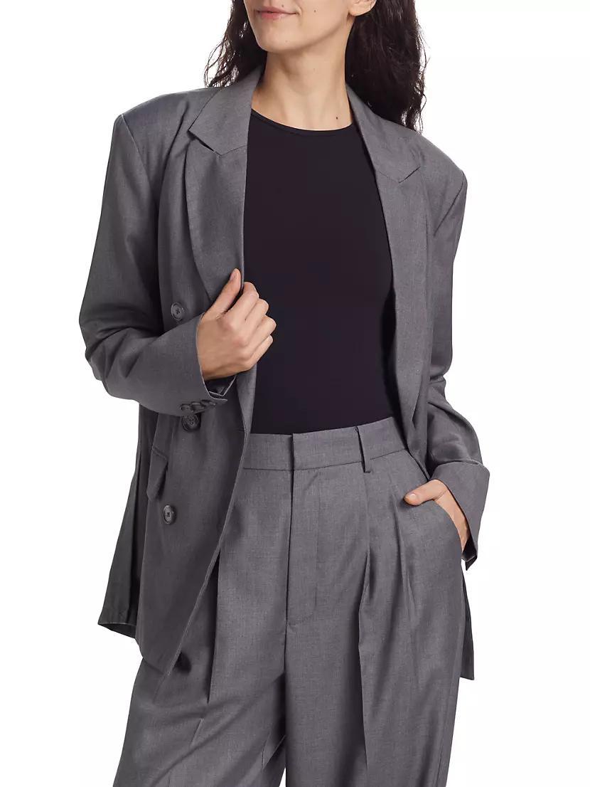 Vesper Double-Breasted Satin Blazer Product Image