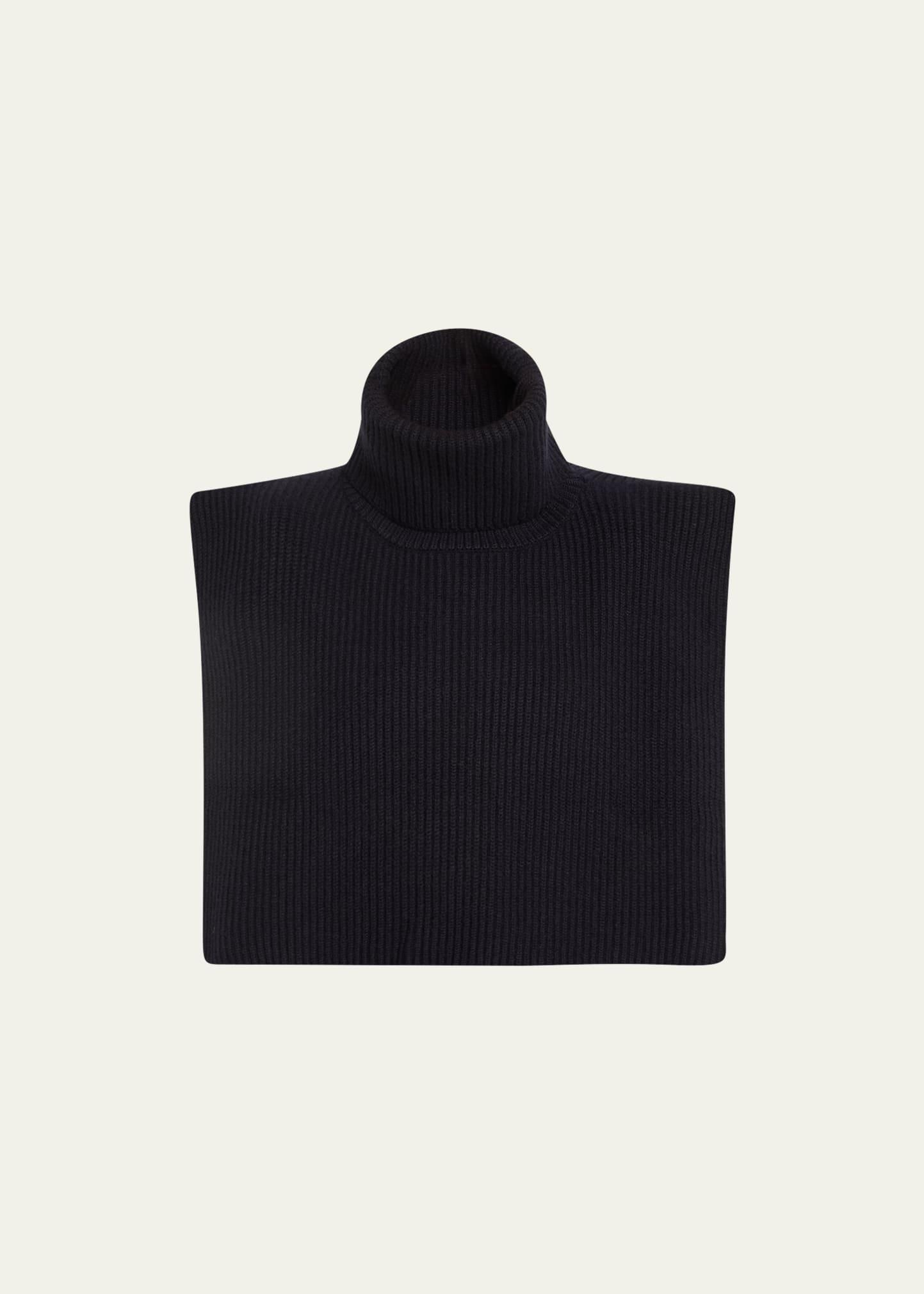 The Row Eppie Strong Shoulder Cashmere Turtleneck Sweater Product Image