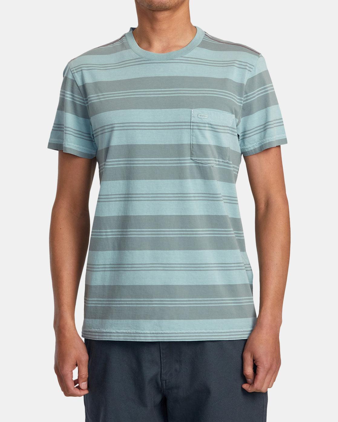 PTC Stripe Short Sleeve Knit - Light Blue Product Image