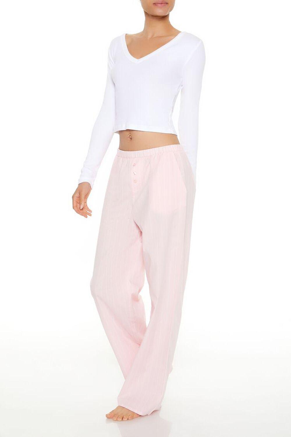 Pinstriped Poplin Pajama Pants | Forever 21 Product Image