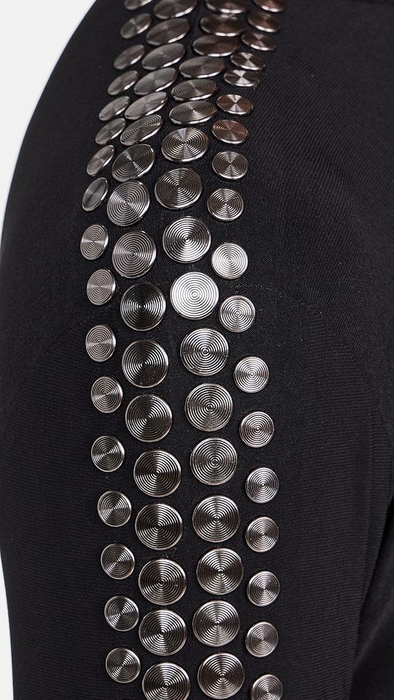 Norma Kamali Gunmetal Stud Slim Fit Long Sleeve Turtleneck Top | Shopbop Product Image