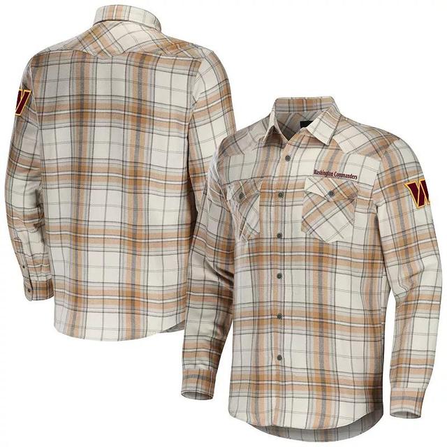 Mens NFL x Darius Rucker Collection by Fanatics Tan Washington Commanders Flannel Long Sleeve Button-Up Shirt Product Image