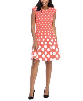 London Times Womens Printed Fit & Flare Dress Product Image