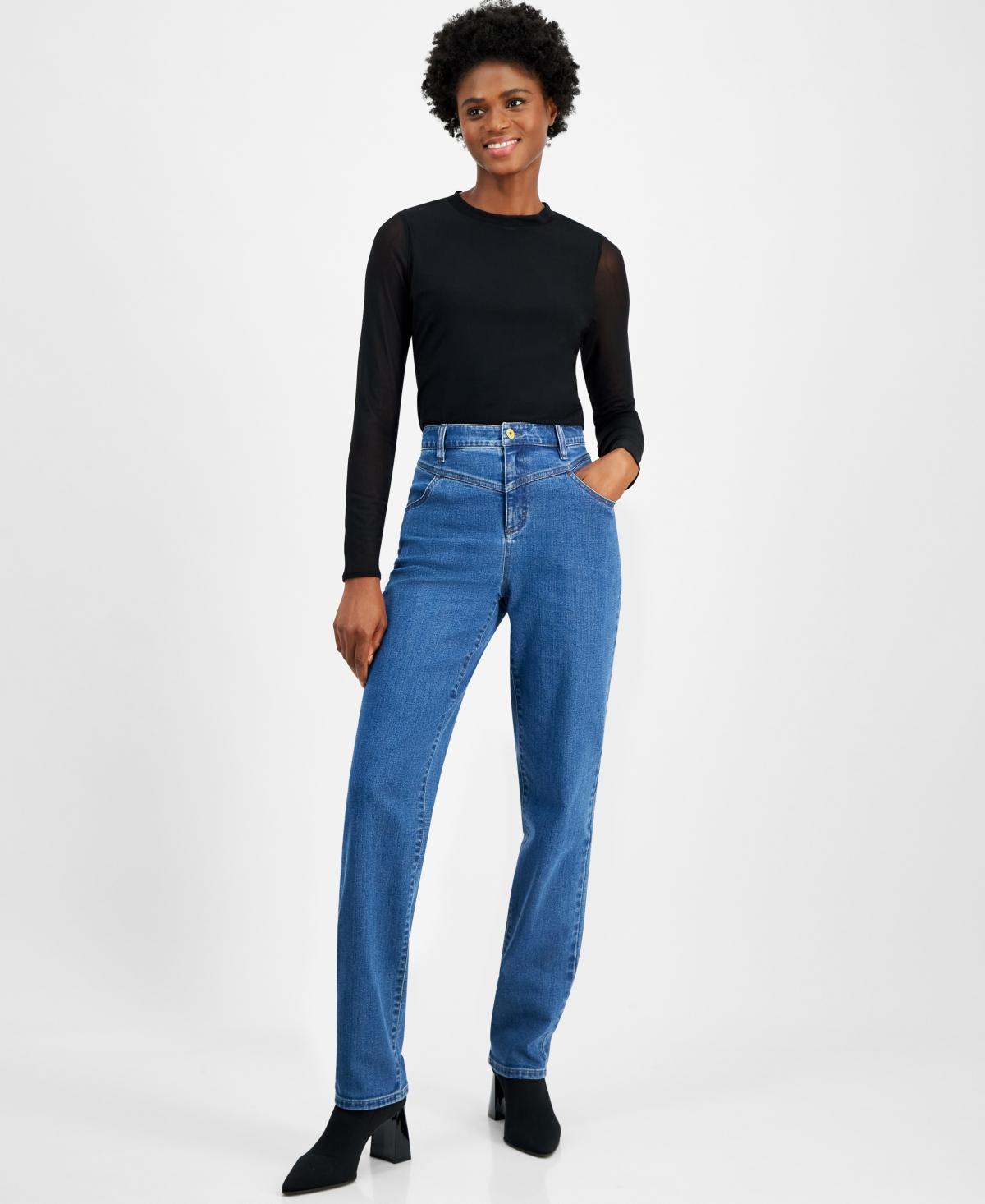 I.n.c. International Concepts Womens High-Rise Straight-Leg Denim Jeans, Created for Macys Product Image