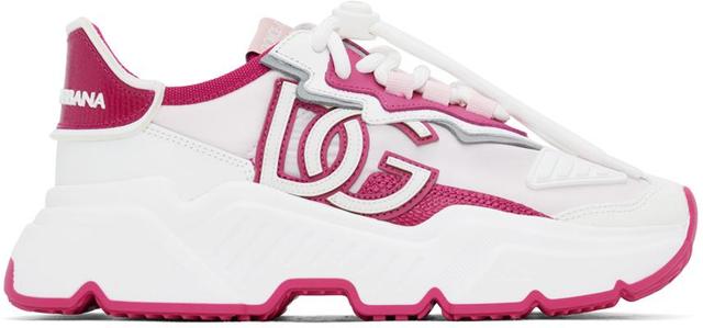 Daymaster Mix Materials Sneakers In White,pink Product Image