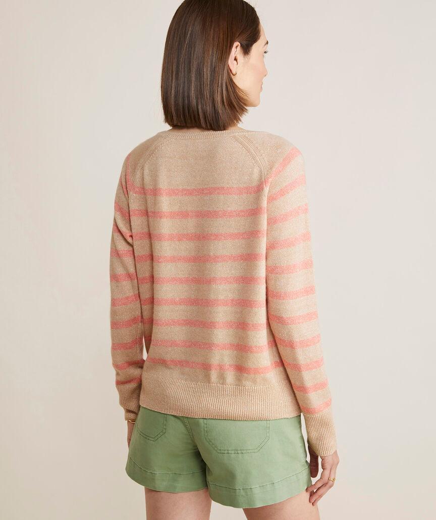 Linen Cashmere Striped Boatneck Sweater Product Image