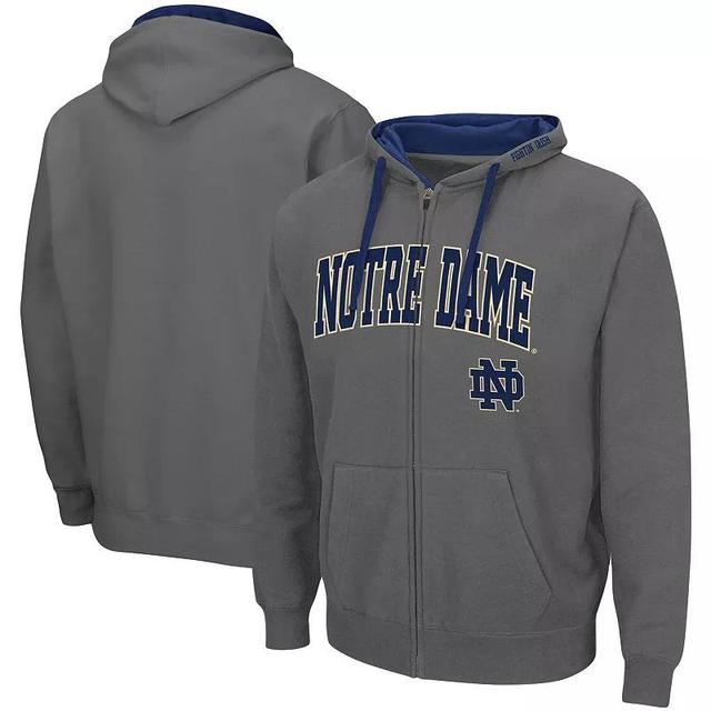 Mens Colosseum Charcoal Notre Dame Fighting Irish Big & Tall Full-Zip Hoodie Product Image