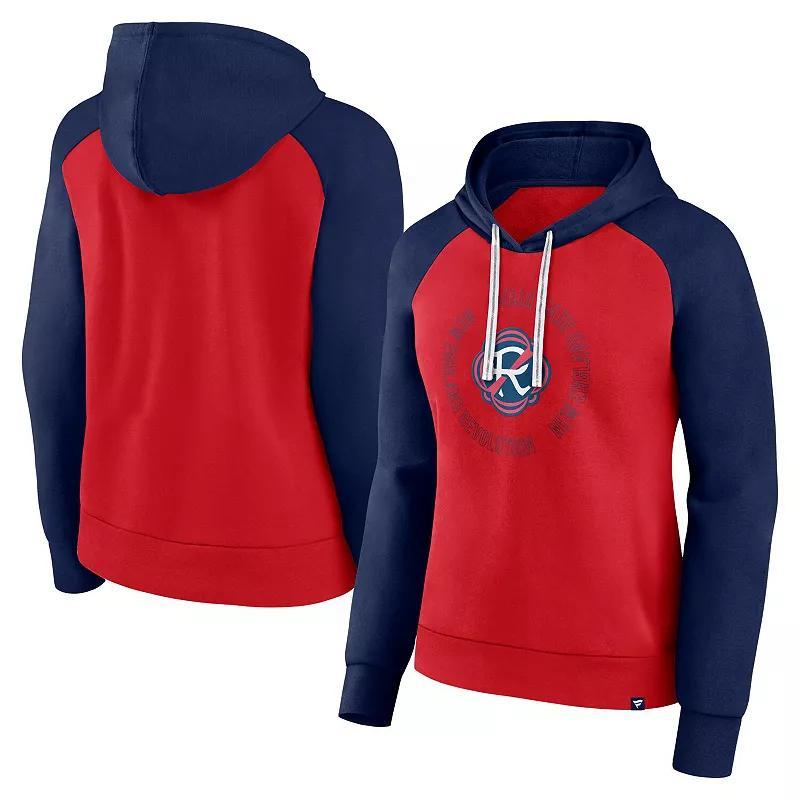 Womens Fanatics Branded Red/Navy New England Revolution Instep Pullover Hoodie Product Image