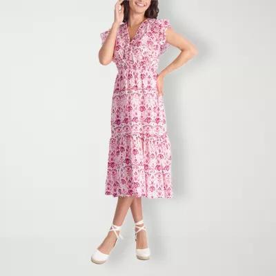 Stella Parker Womens Short Sleeve Maxi Dress Product Image