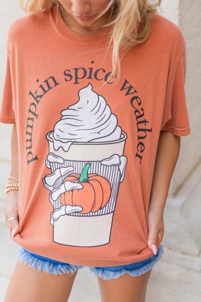 Pumpkin Spice Weather Rust Comfort Colors Graphic Tee Product Image