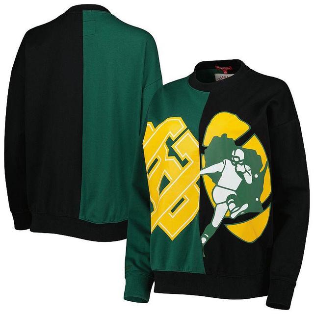 Womens Mitchell & Ness /Black Bay Packers Big Face Pullover Sweatshirt Product Image