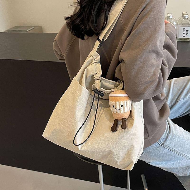 Plain Drawstring Canvas Tote Bag / Bag Charm / Set Product Image