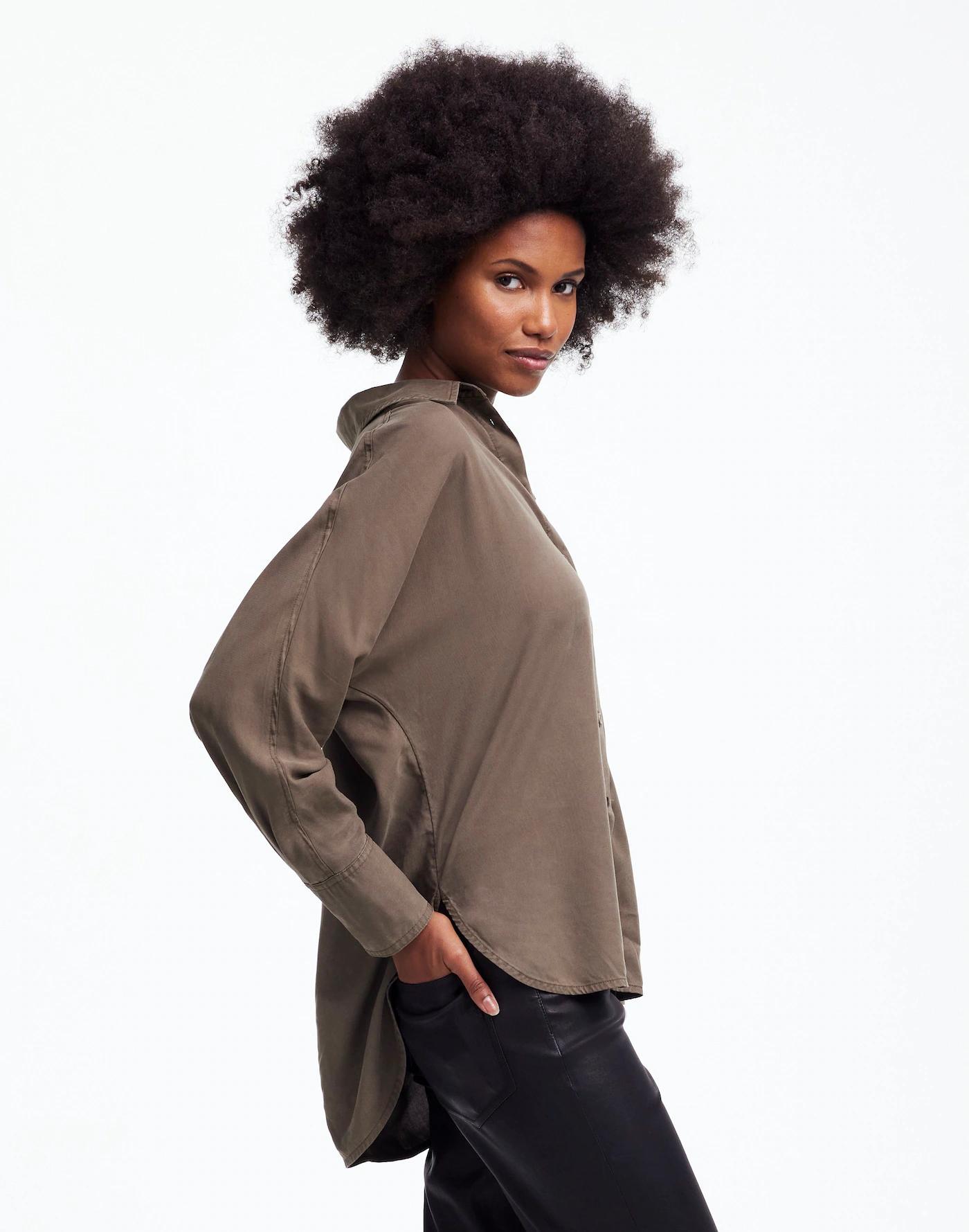 Relaxed Dolman Button-Up Shirt Product Image