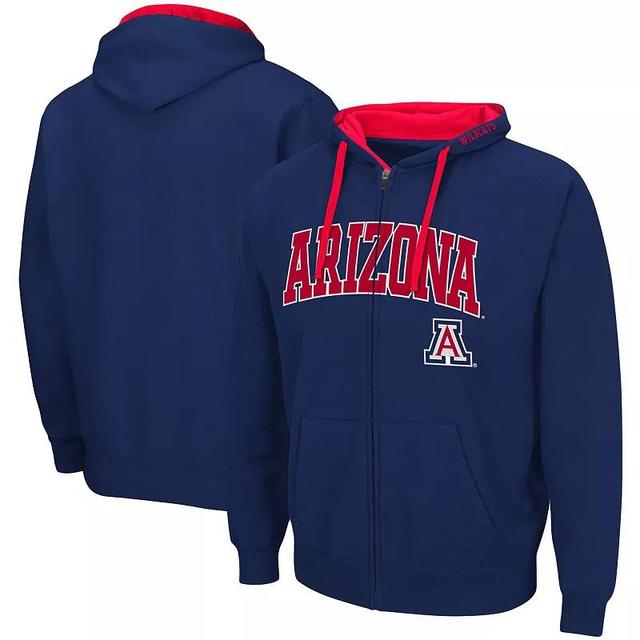 Mens Colosseum Arizona Wildcats Big & Tall Full-Zip Hoodie Blue Product Image