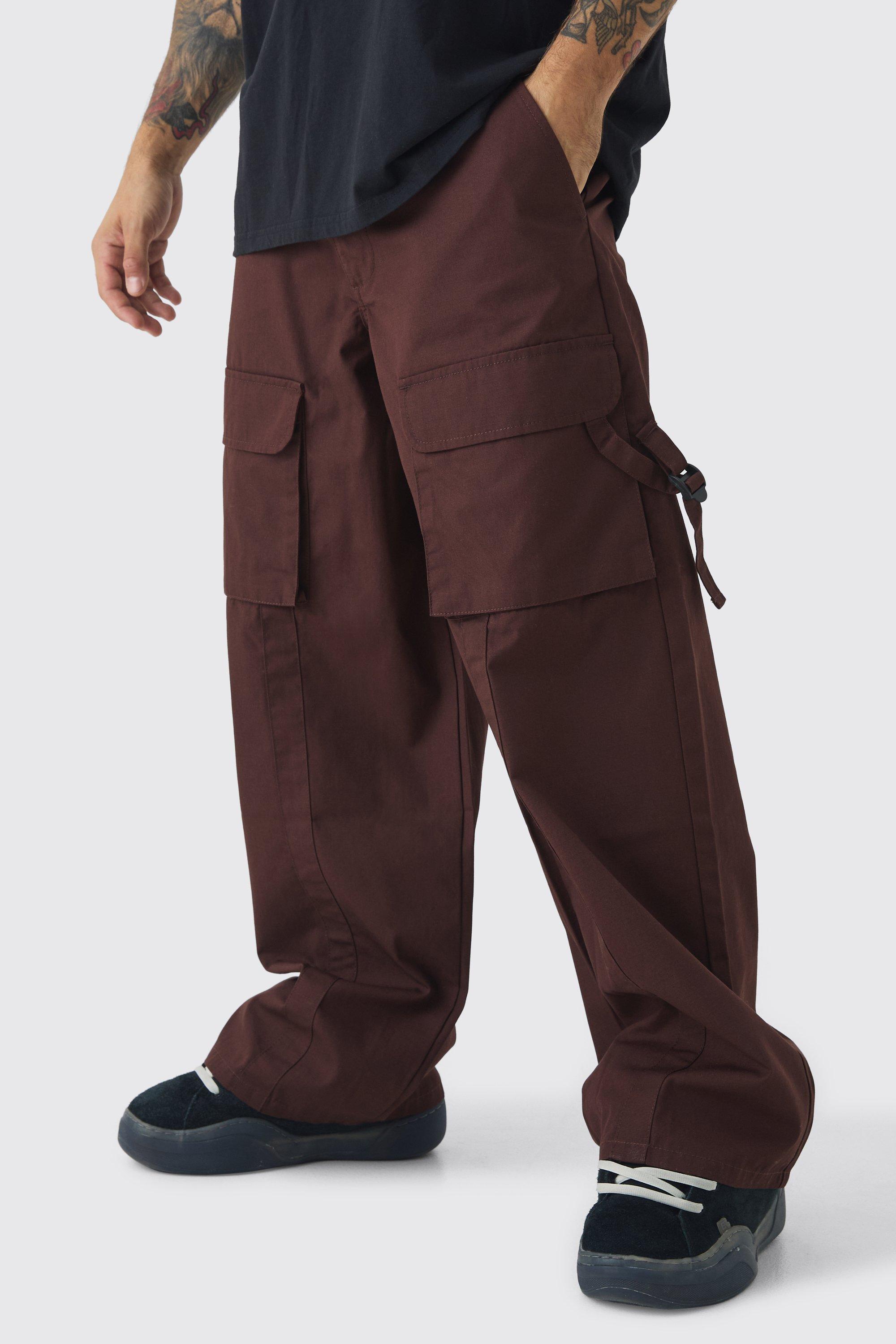 Baggy Fit Ripstop Buckle Detail Cargo Pants | boohooMAN USA product image