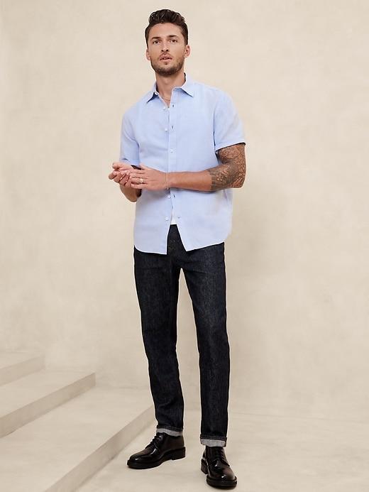 Slim Linen-Blend Shirt Product Image