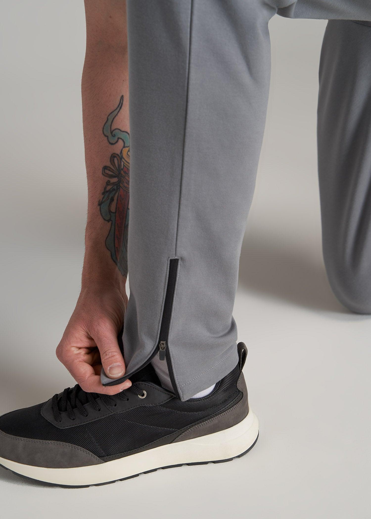 Tall Men's Tech-Knit Zip Joggers in Fossil Grey Product Image