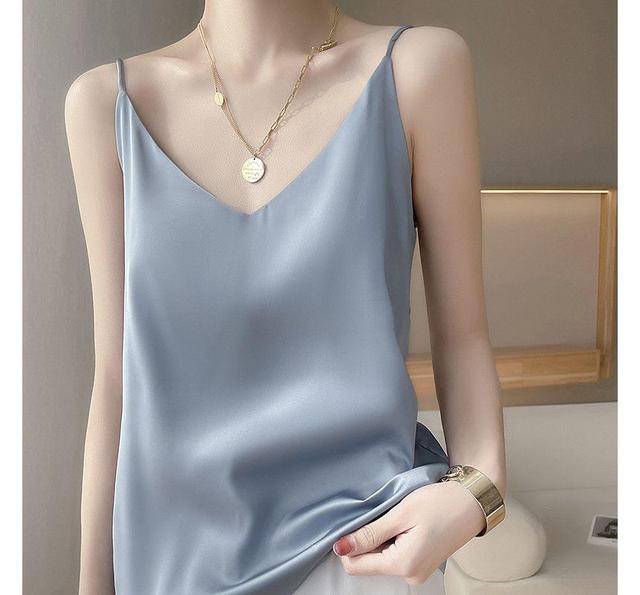 Plain V-Neck Camisole Top Product Image