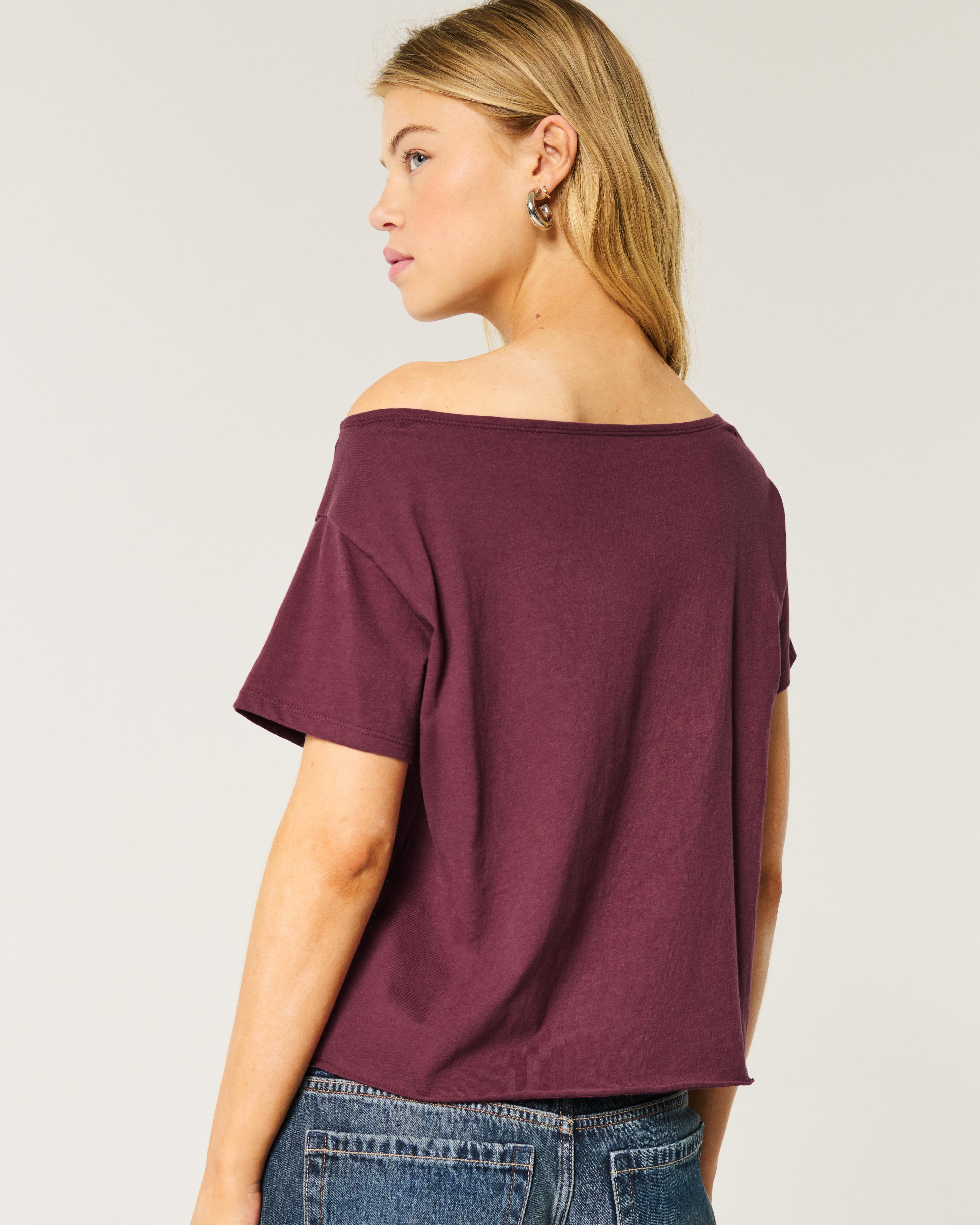 Easy Off-the-Shoulder Brooklyn Graphic Tee Product Image