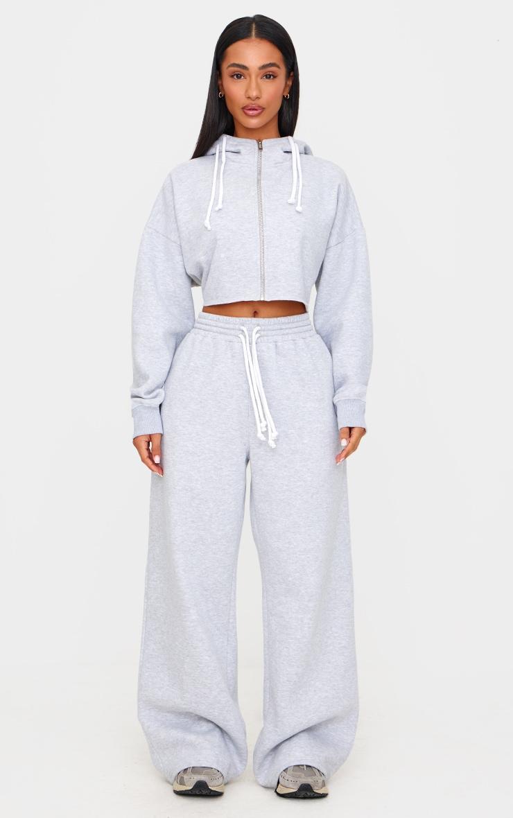 Petite Grey Drawstring Waist Wide Leg Sweatpants product image