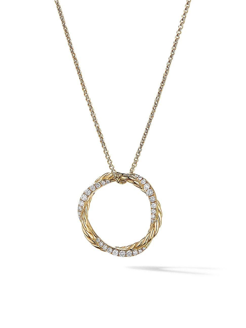 Womens Petite Infinity Pendant Necklace In 18K Yellow Gold With Diamonds Product Image