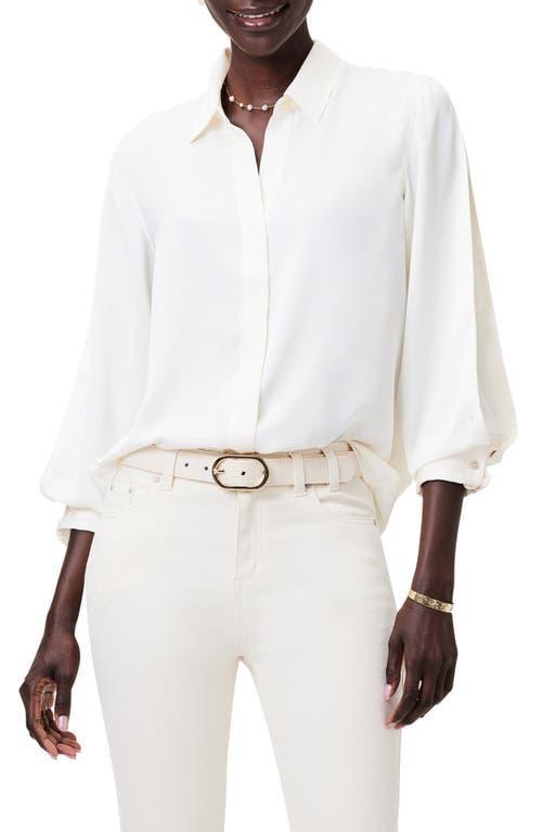 NIC+ZOE Satin Chiffon Shirt (Classic Cream) Women's Clothing Product Image