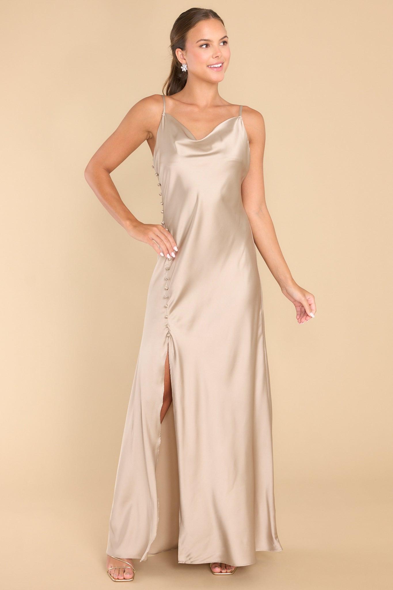 Illustrious Woman Champagne Maxi Dress Product Image