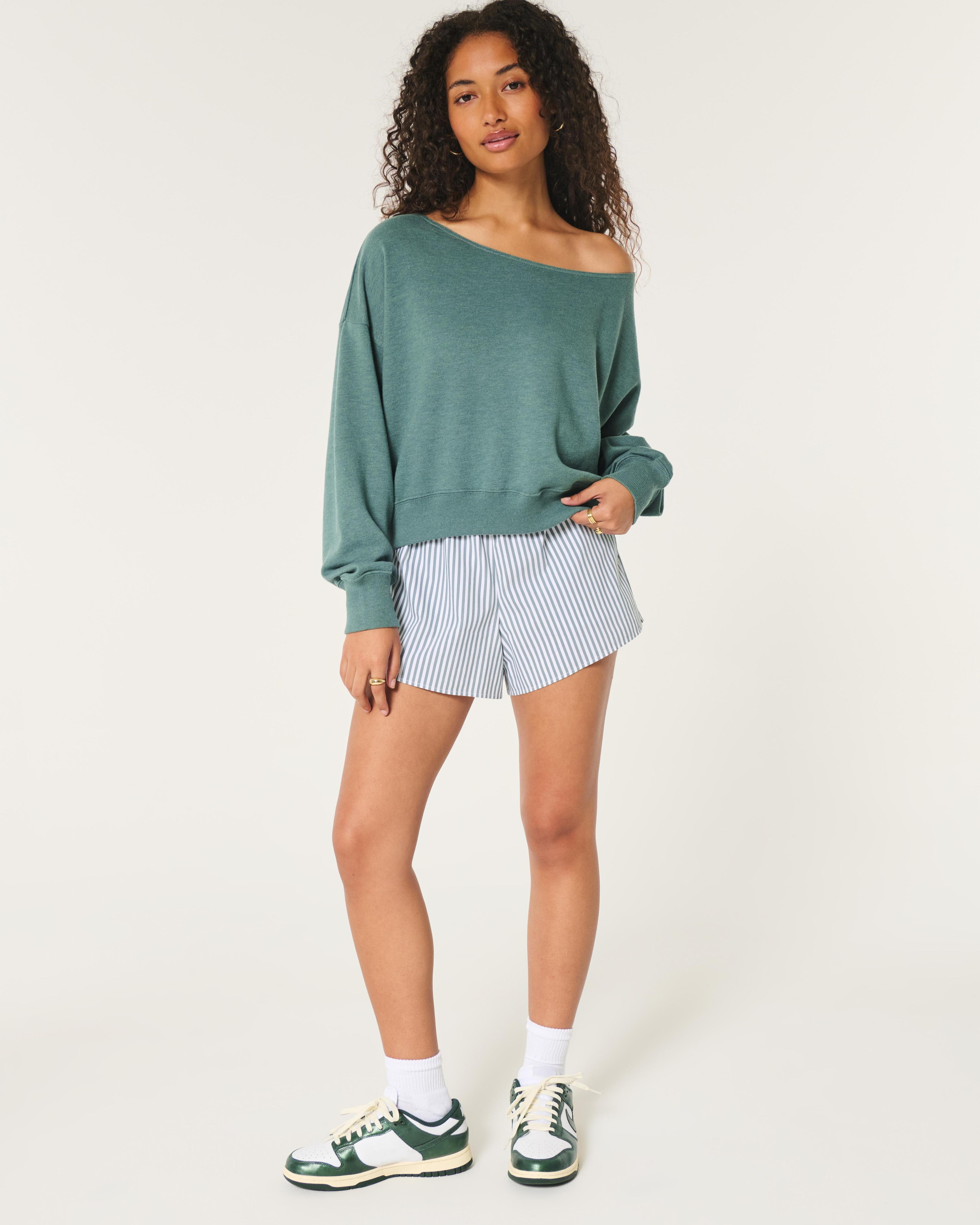 Easy Off-the-Shoulder Terry Sweatshirt Product Image