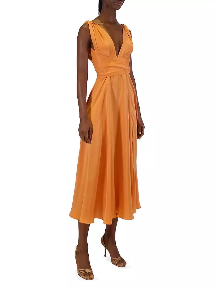 Cirrus Silk Charmeuse Midi-Dress Product Image