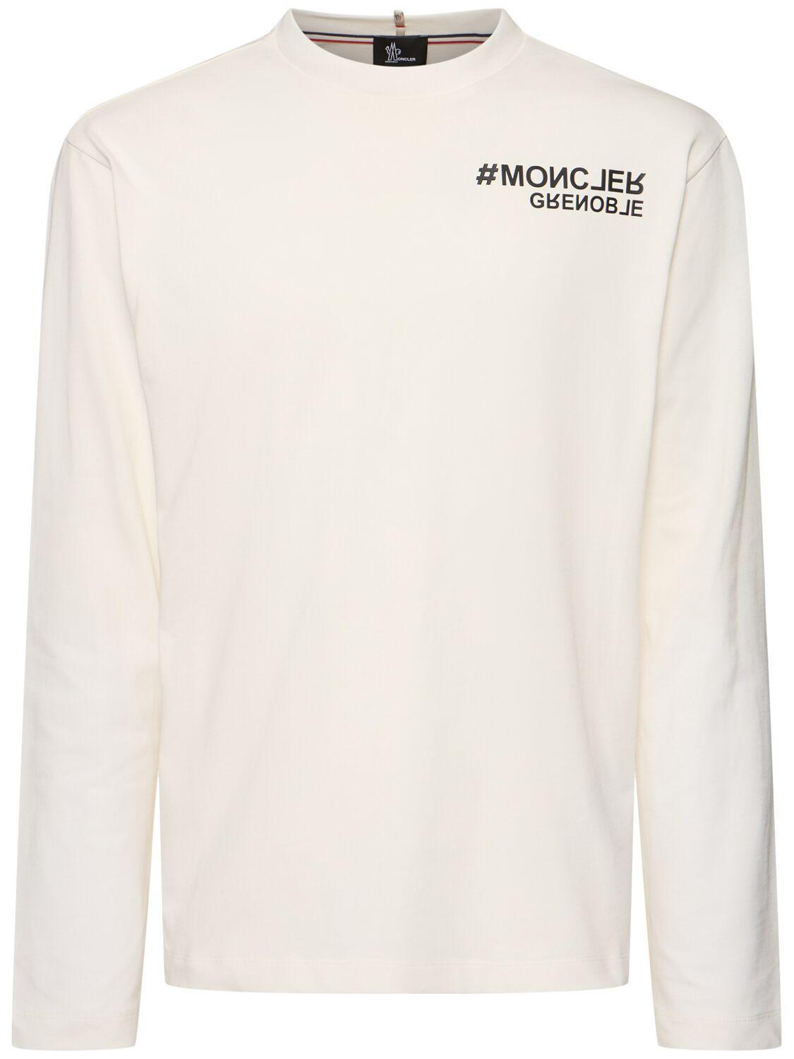 MONCLER Logo Long Sleeve T-shirt White Product Image