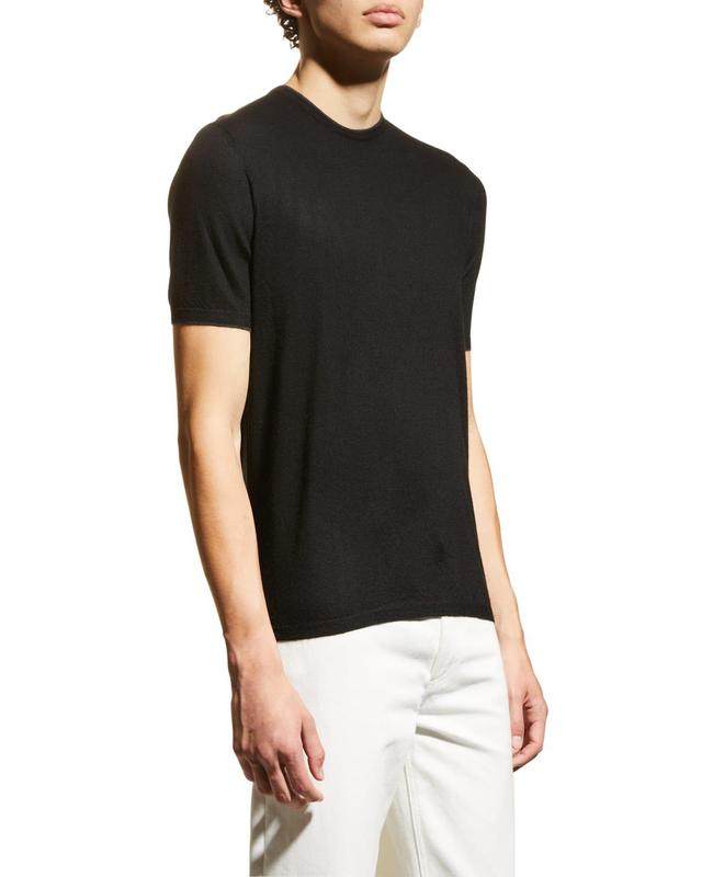 Mens Cashmere T-Shirt w/ Tipping Product Image