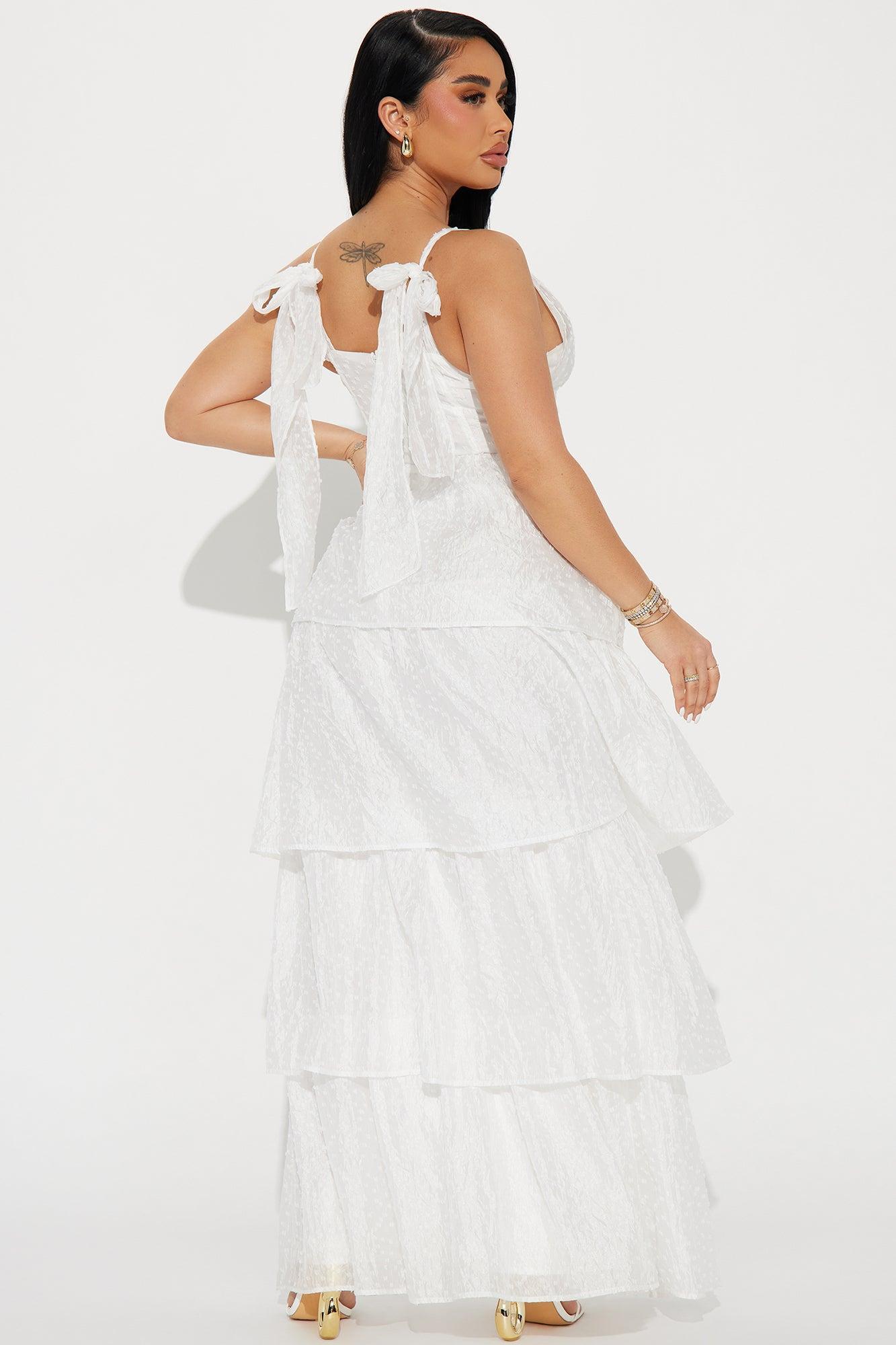 Elizabeth Chiffon Maxi Dress - White Product Image