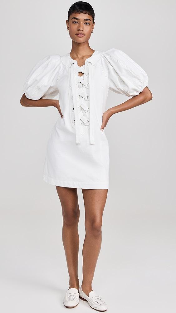 English Factory Laced Up Puffed Sleeve Mini Dress | Shopbop Product Image