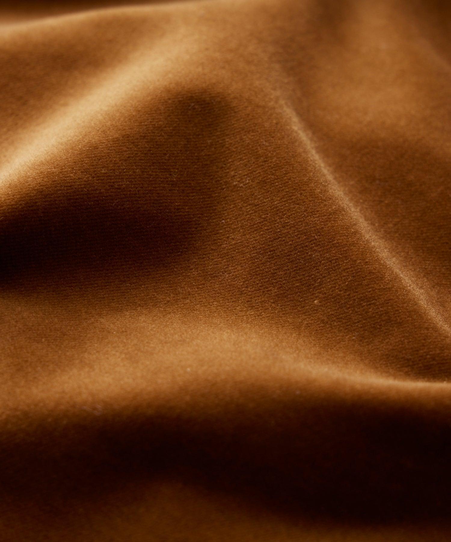 Italian Velvet Tailored Chore Coat in Caramel Product Image