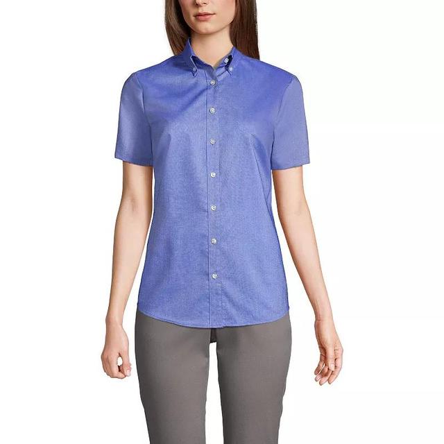 Womens Lands End School Uniform Short Sleeve Oxford Dress Shirt Product Image