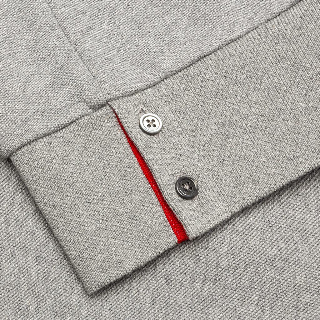 Zip-Up Pullover Hoodie - Light Grey Male Product Image