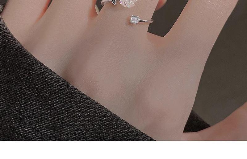 Rose Rhinestone Alloy Open Ring Product Image