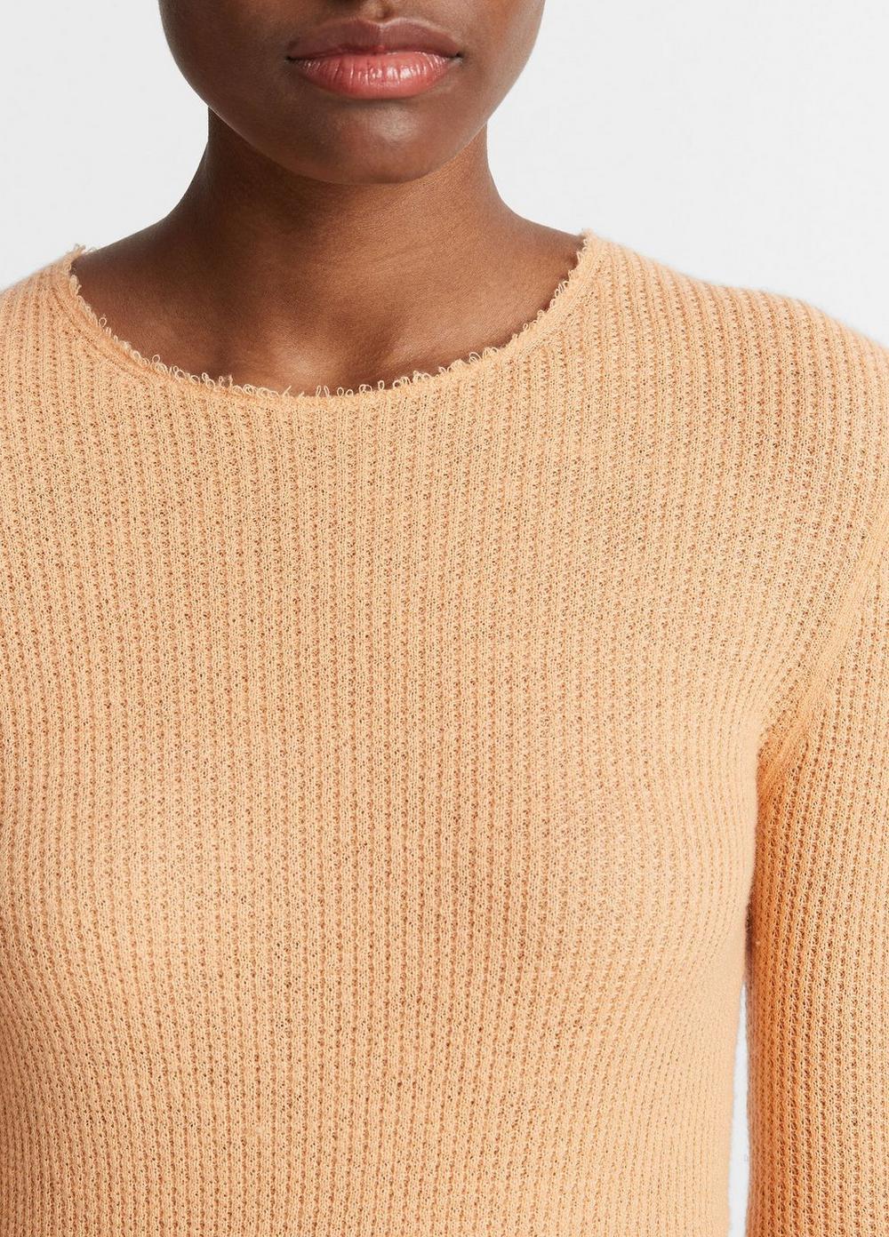 Waffle-Stitched Cashmere-Silk Sweater Product Image