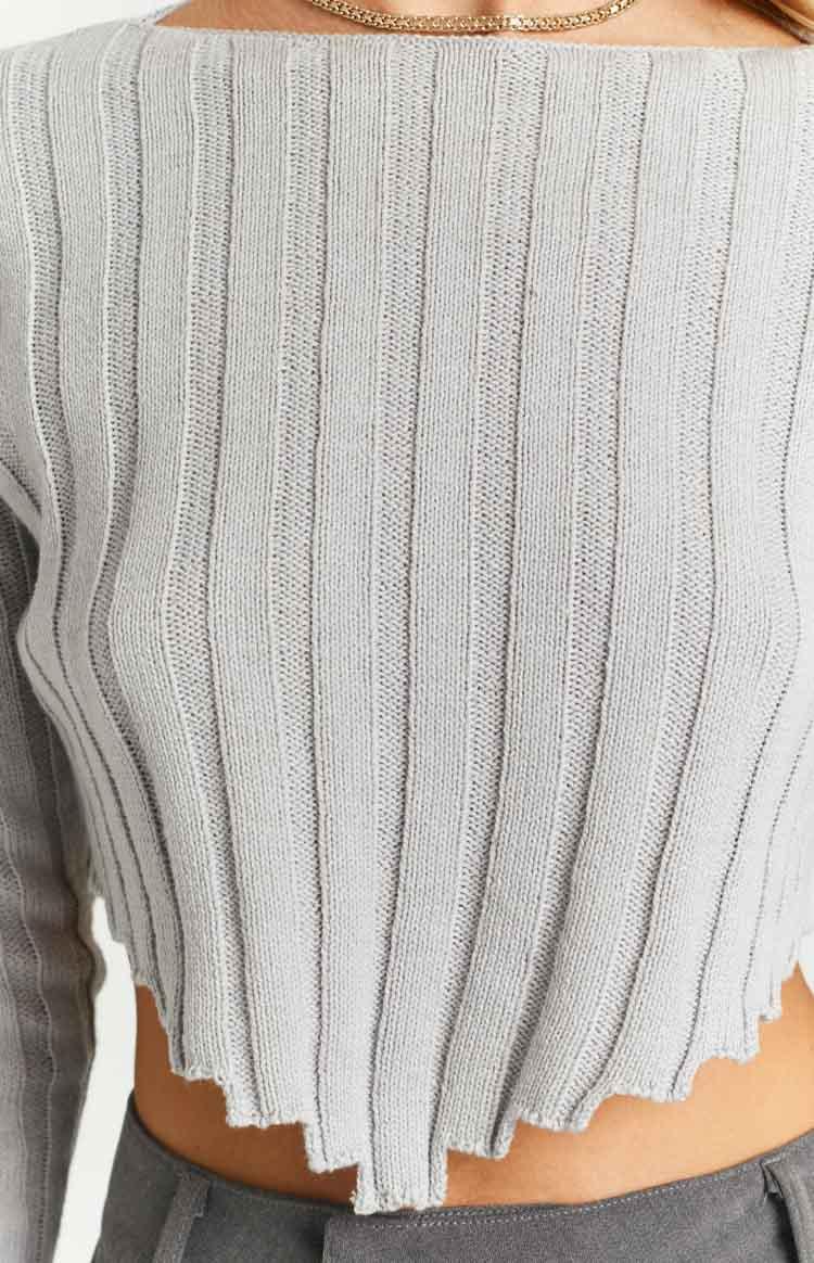 Kristin Grey Rib Sweater Product Image