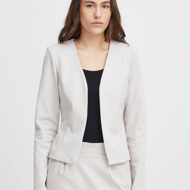 Kate short blazer by Ichi - Silver gray Product Image