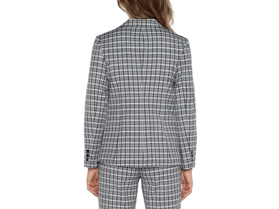 Liverpool Los Angeles Fitted One-Button Plaid Blazer Product Image