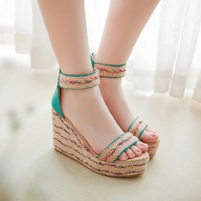 Ankle Strap Espadrille Platform Wedge Sandals Product Image