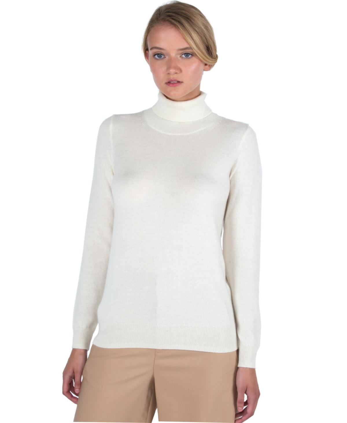 Jennie Liu Womens 100% Pure Cashmere Long Sleeve Turtleneck Pullover Sweater product image