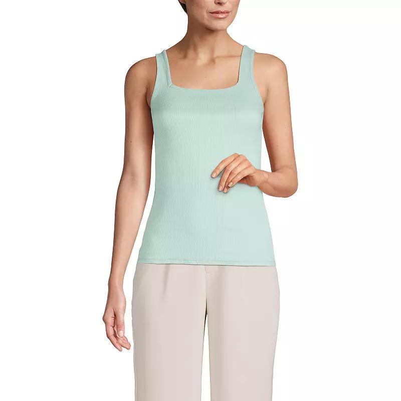 Womens Lands End Squareneck Polished Rib Tank Product Image