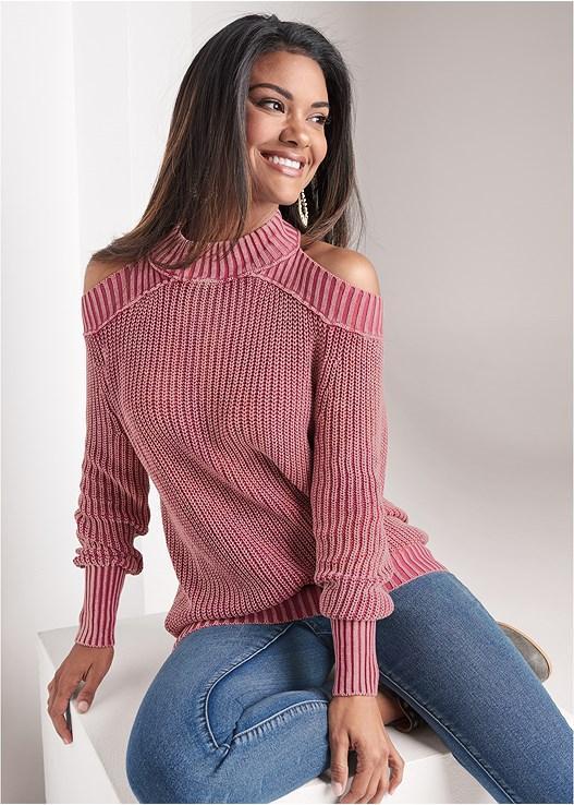 Cold-Shoulder Mock-Neck Top Product Image