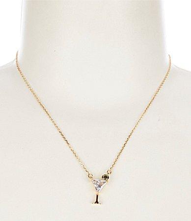 kate spade new york Shaken Or Stirred Rhinestone Mini Short Pendant Necklace Product Image