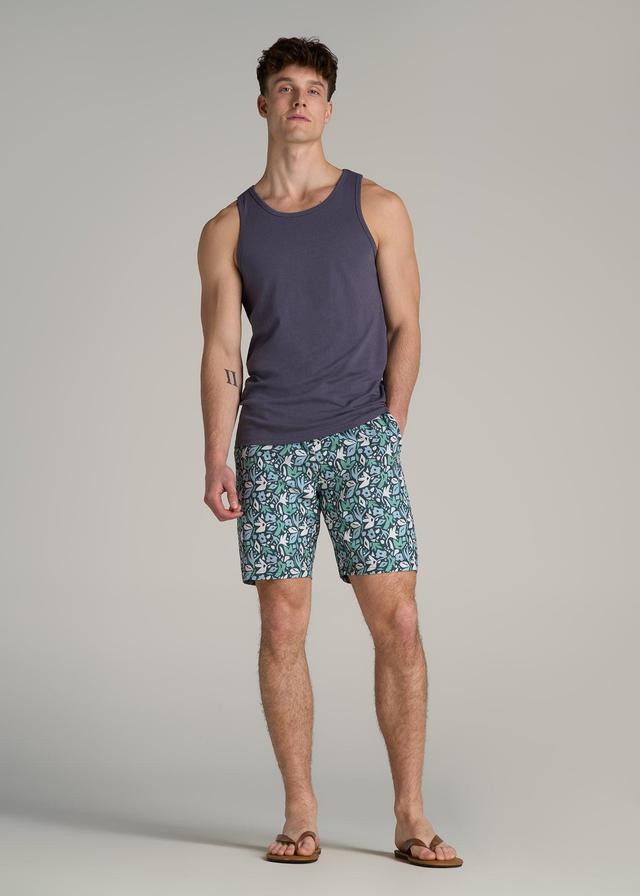 Volley Swim Shorts for Tall Men in Green Floral Product Image