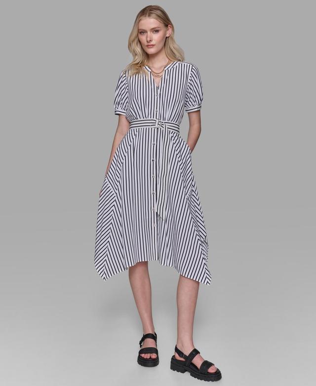 Women's Stripe-Print Silky- Crepe Dress Product Image