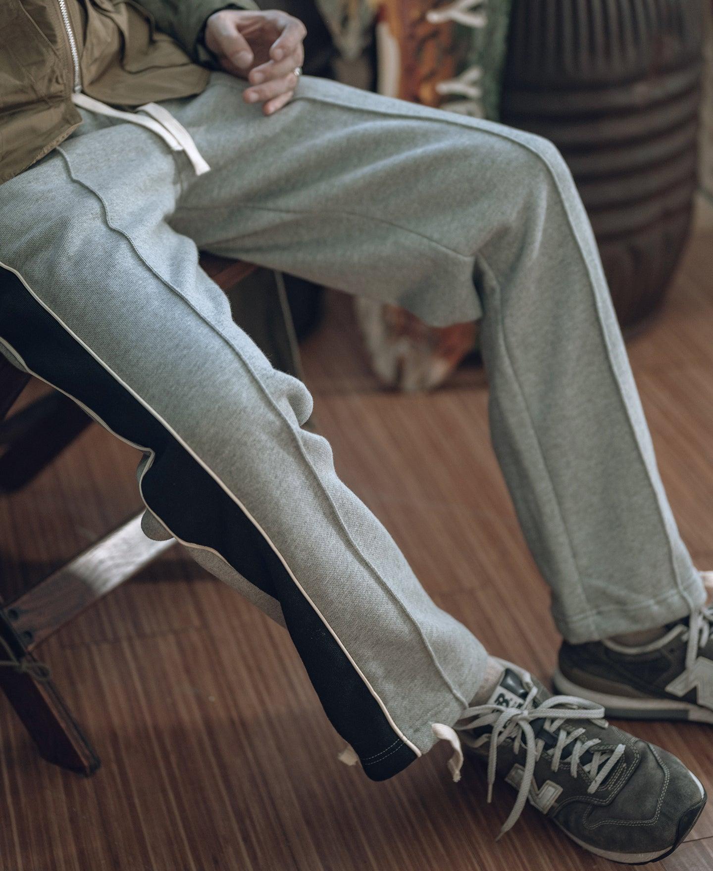 Classic Straight-Leg Striped Logo-Embroidered Cotton-Terry Sweatpants - Gray Product Image